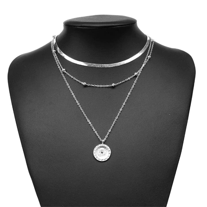 Sylvia | Silver Triple Layer Necklace