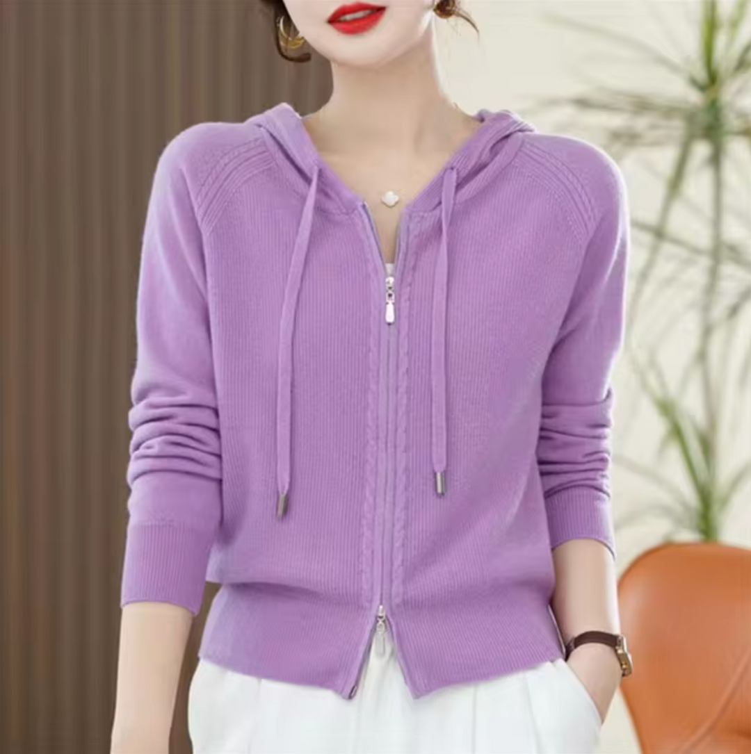 Knitted Cashmere Blend Hoodie | Soft & Cozy