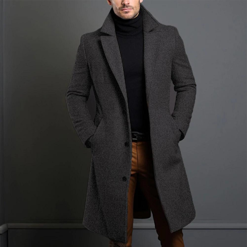 Tailored Winter Wool-Blend Coat for Casual & Formal Wear