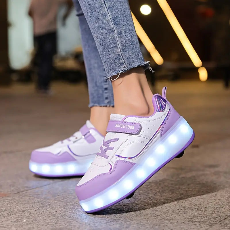 Wheel Skate Roller Shoes | Popular Sneakers with Wheels & LED Lights for Kids