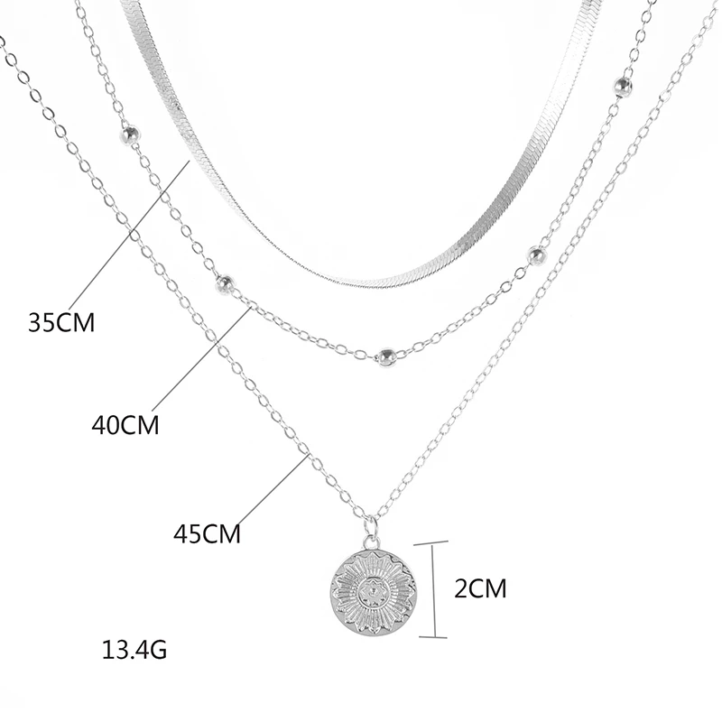 Sylvia | Silver Triple Layer Necklace