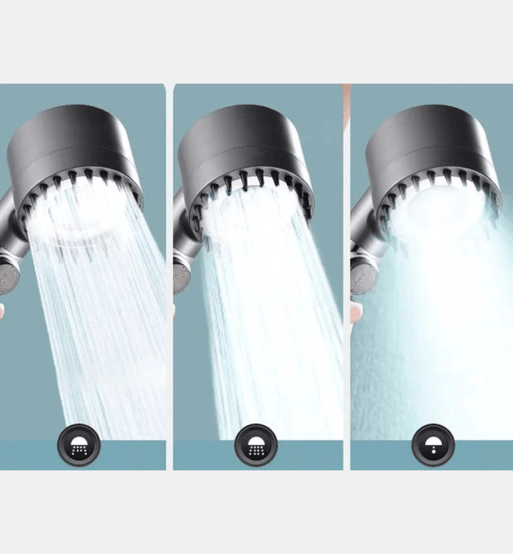 High-Pressure Massage Shower Head | 3-Setting Filtered System