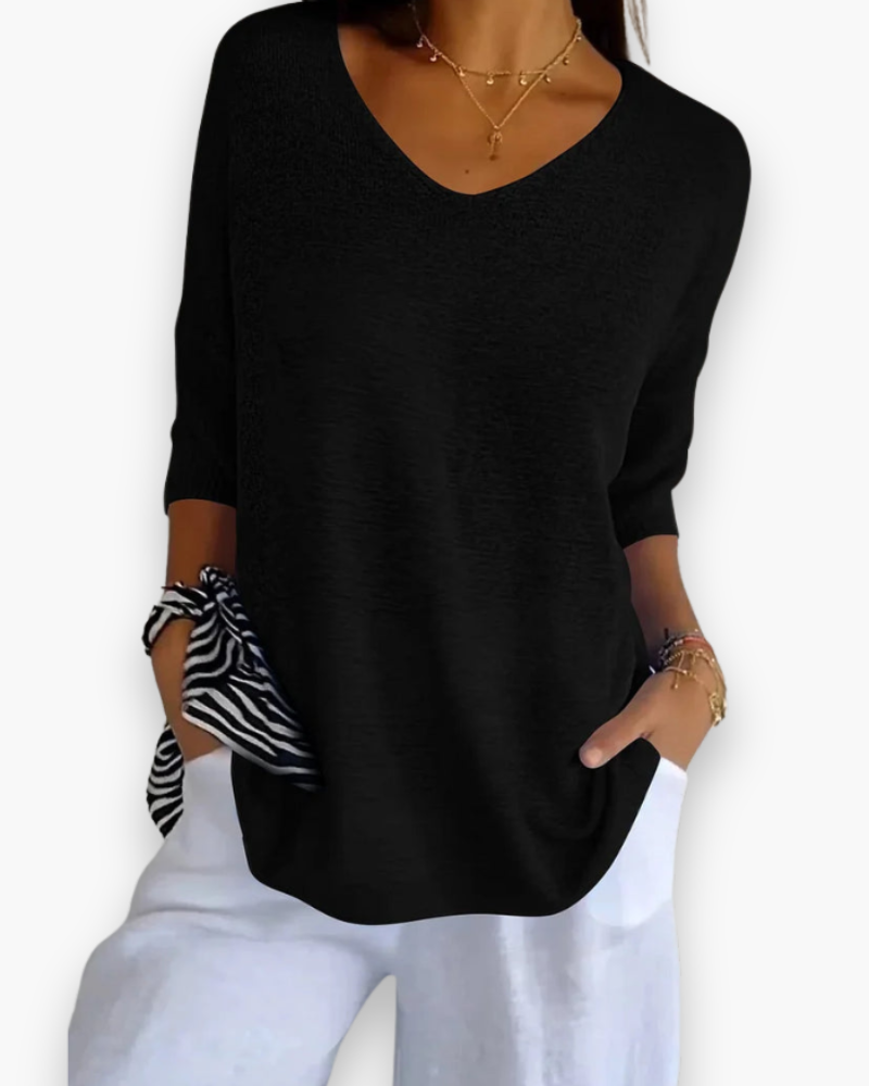 Kyrella | Casual V-Neck Knit Summer Shirt