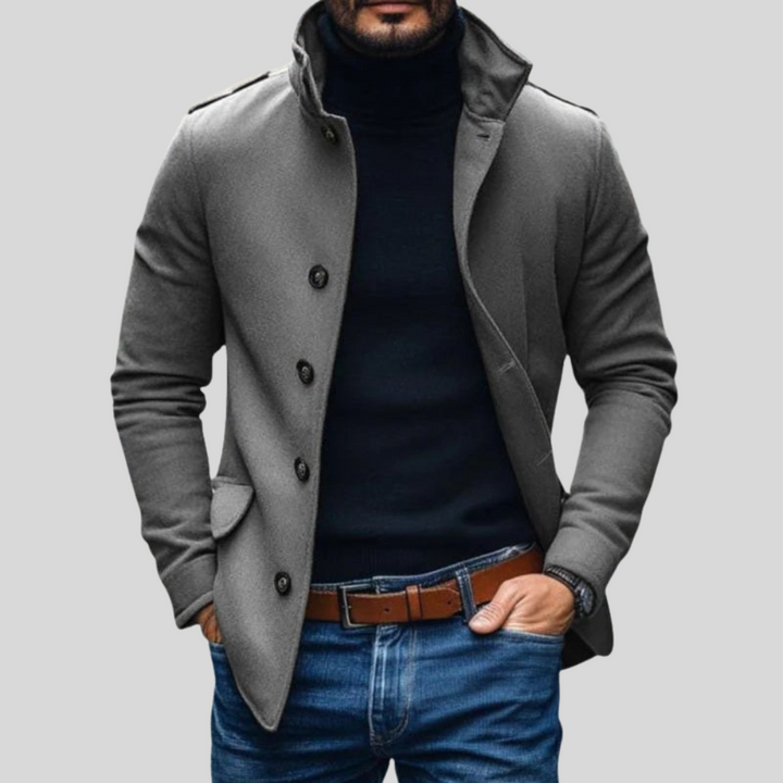 Men’s Utility Wool Stand-Collar Winter Coat