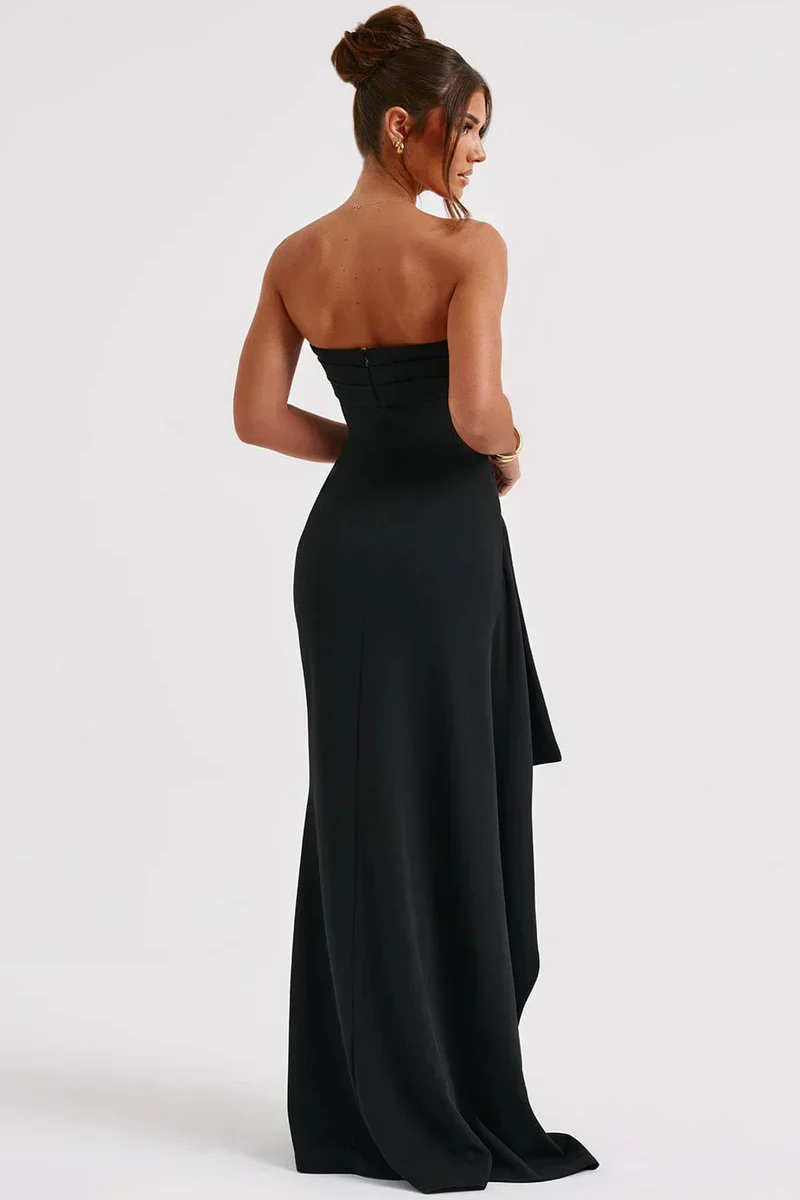 Elegant Twisted Maxi Evening Dress