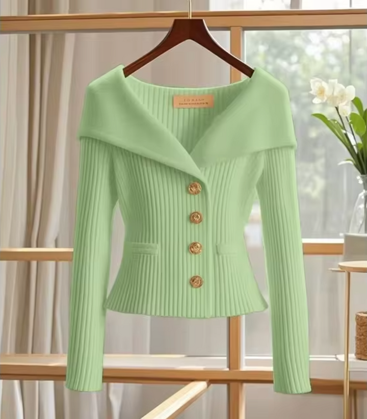 Knitted Cropped Cardigan | Elegant Short-Length Knit Pullover
