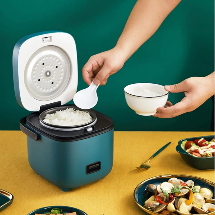 Compact 1.2L Rice Cooker with Steamer Basket