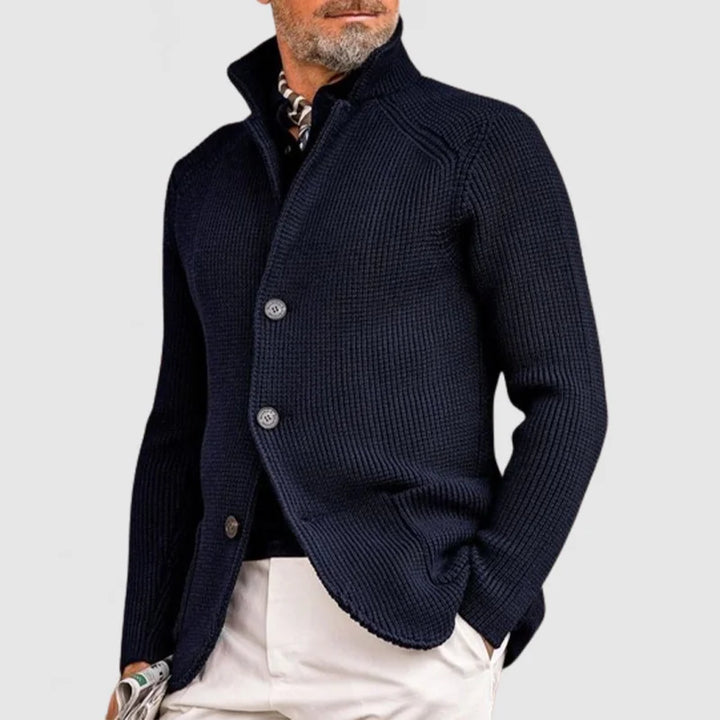 Men’s Knitted Button-Up Cardigan | Wool Blend