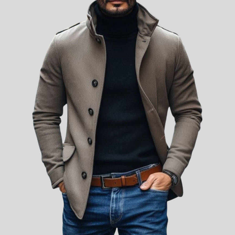 Men’s Utility Wool Stand-Collar Winter Coat
