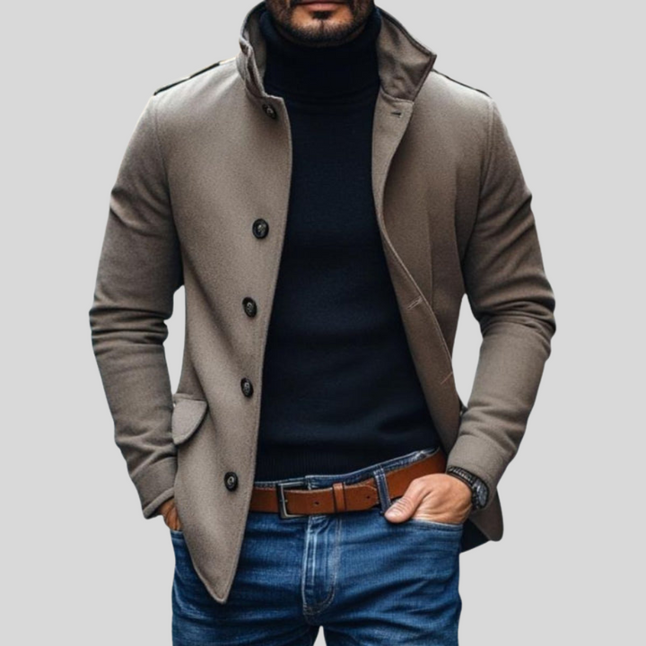 Men’s Utility Wool Stand-Collar Winter Coat