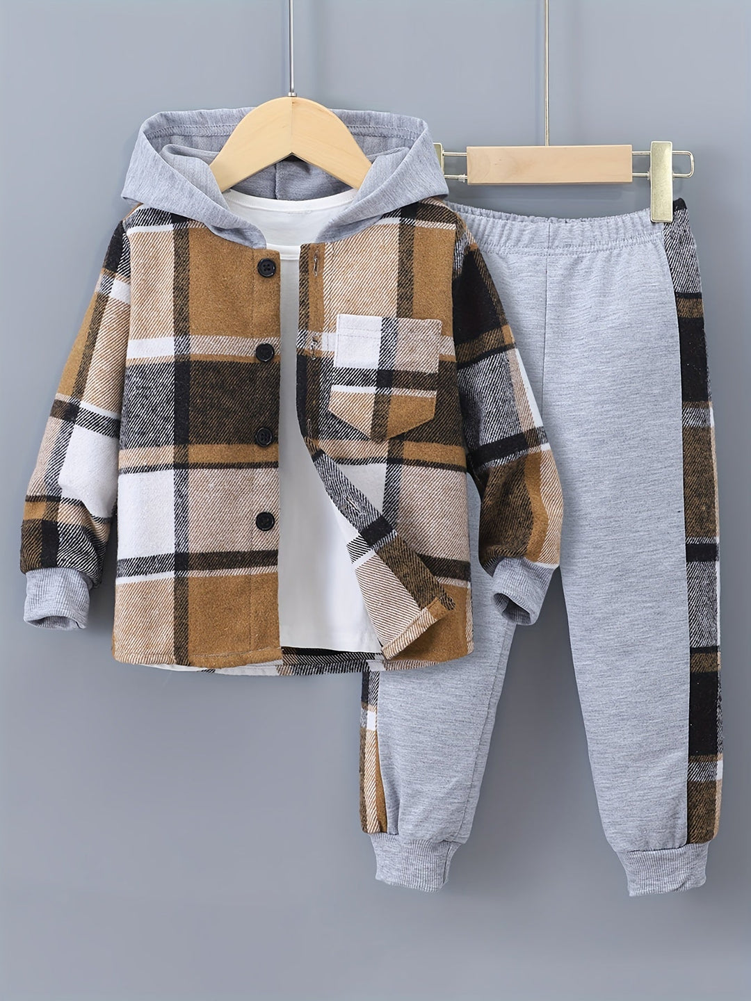 Boys 2-Piece Lounge Set | Checkered Hoodie & Sweatpants