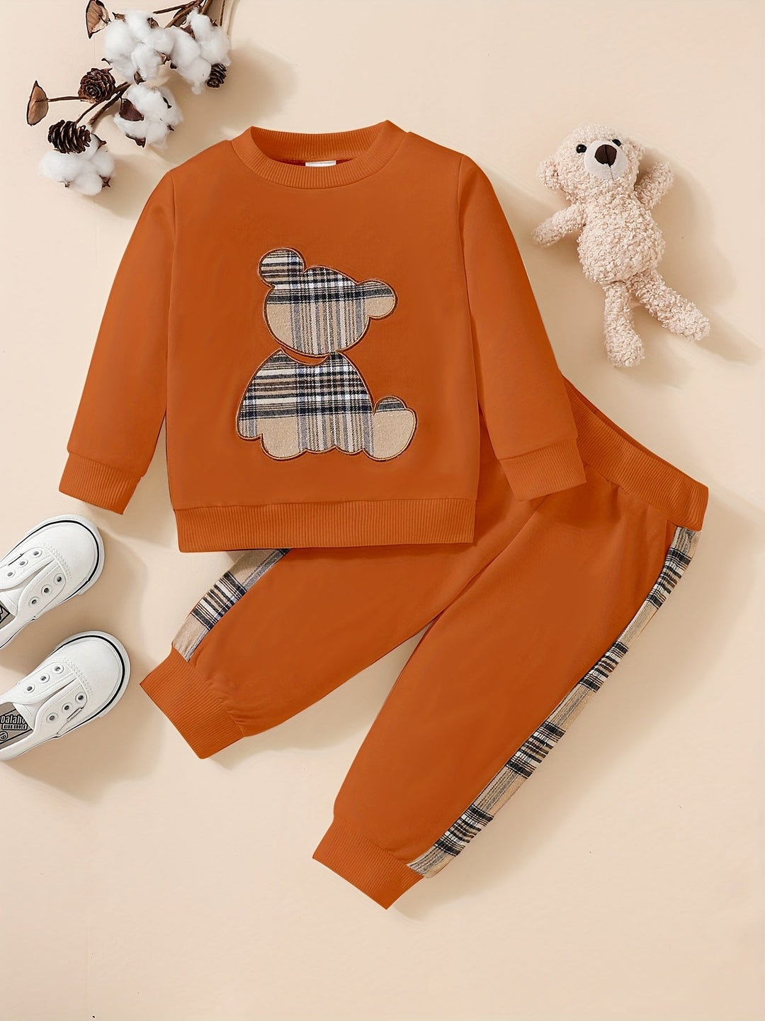 Toddler 2-Piece Set | Bear Embroidered Sweatshirt & Pants