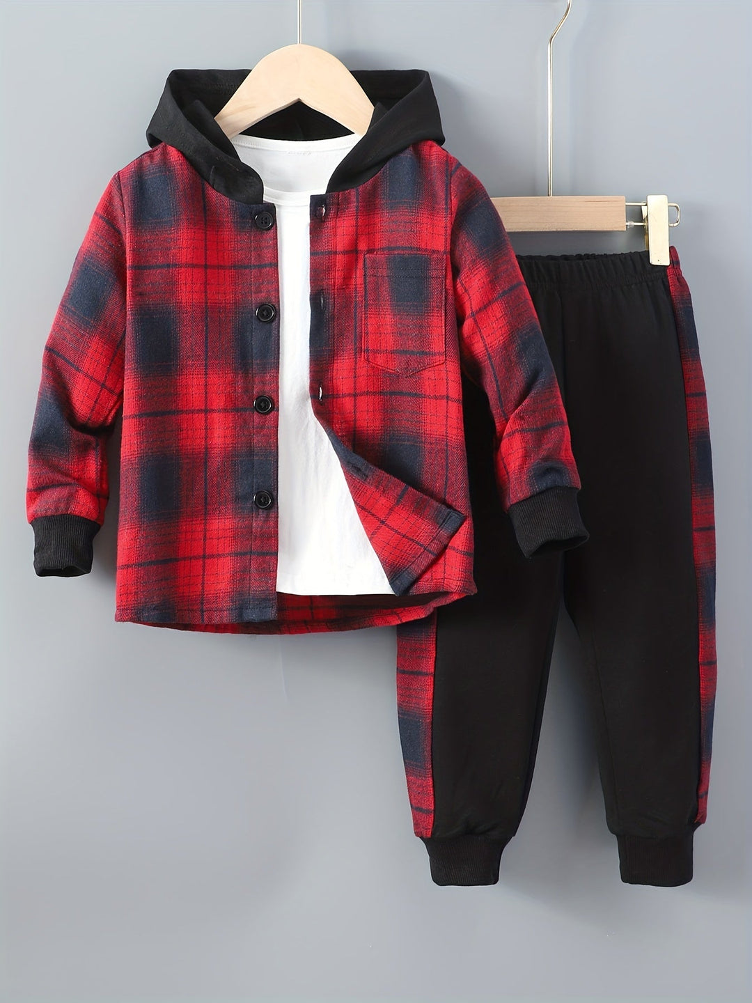 Boys 2-Piece Lounge Set | Checkered Hoodie & Sweatpants