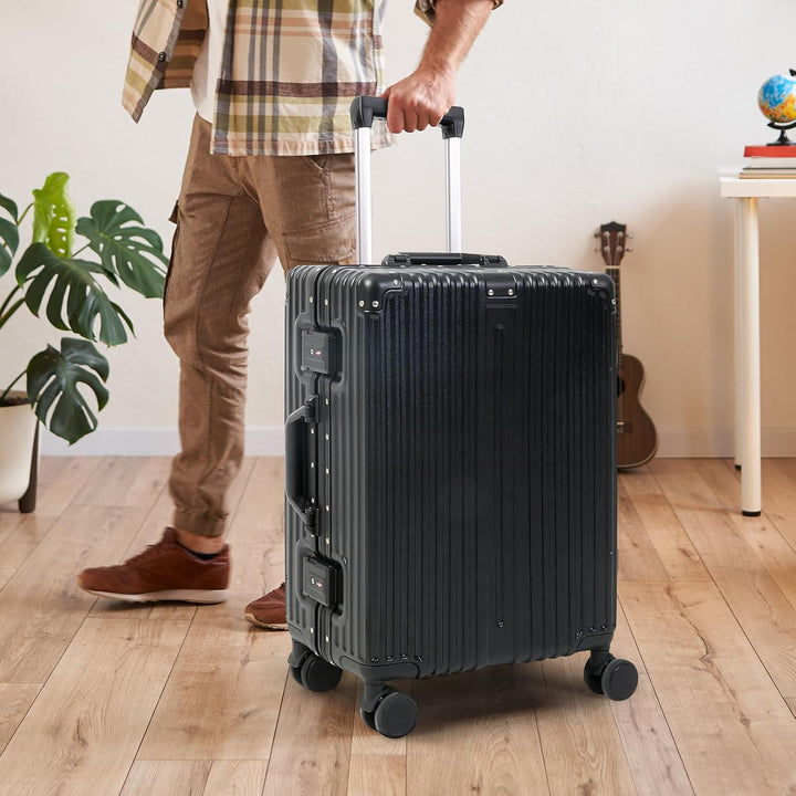 Durable Aluminum Carry-On Suitcase | TSA Lock & Quiet Wheels