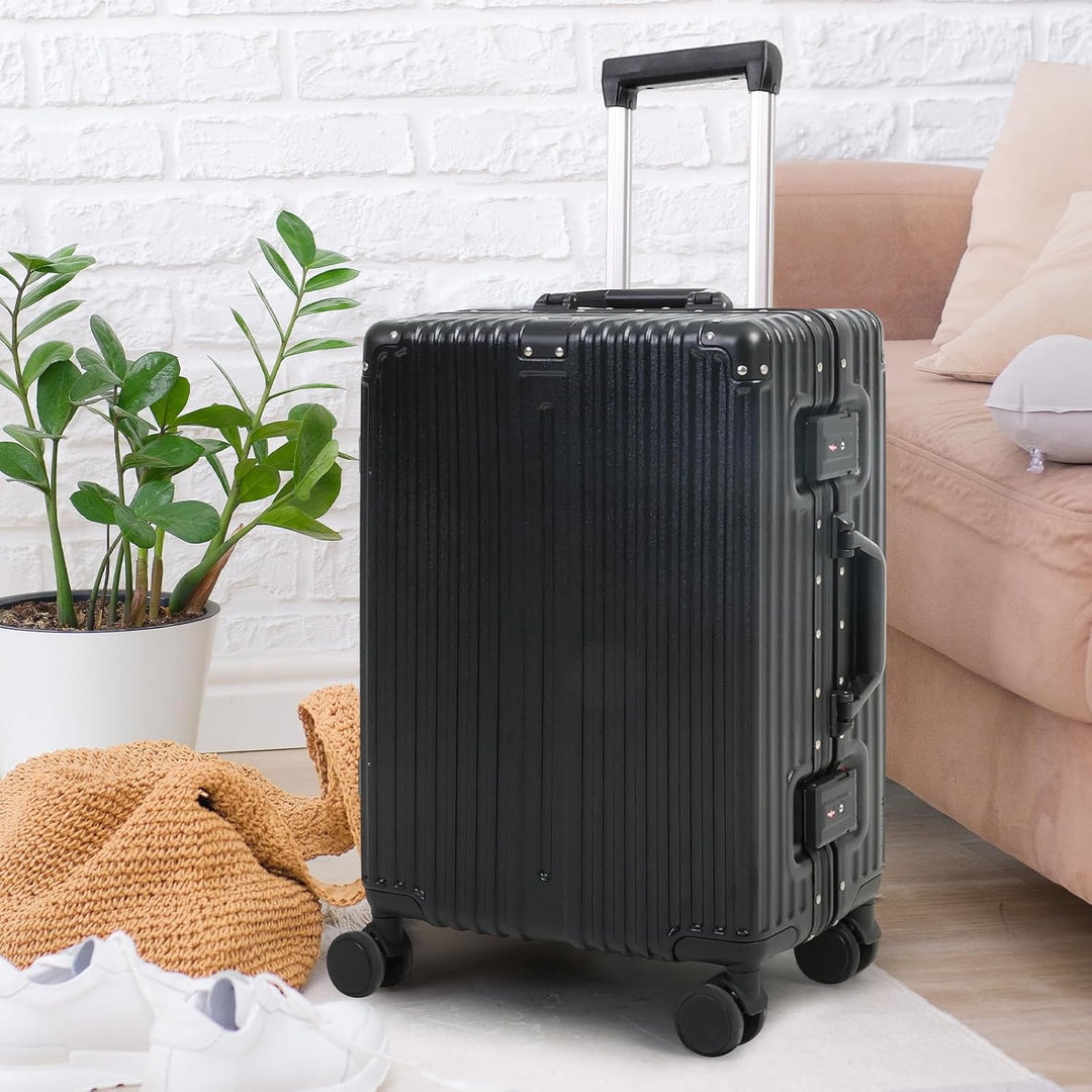 Durable Aluminum Carry-On Suitcase | TSA Lock & Quiet Wheels