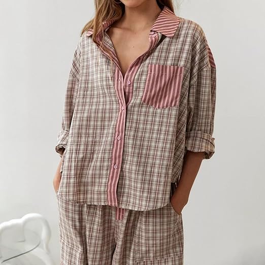 Piper | Women’s Comfortable Loose Fit Checked Pajama Set