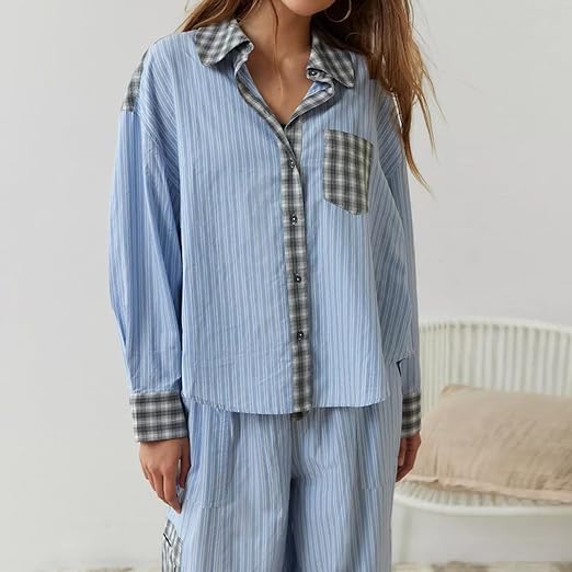 Piper | Women’s Comfortable Loose Fit Checked Pajama Set