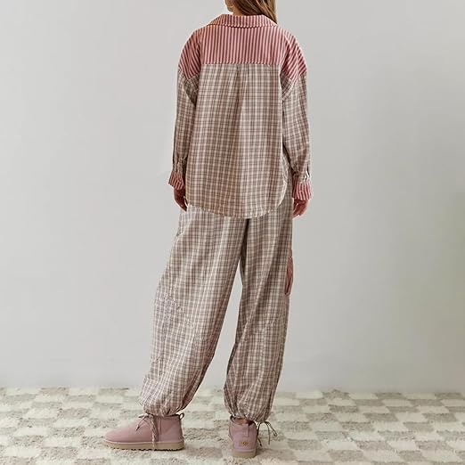 Piper | Women’s Comfortable Loose Fit Checked Pajama Set