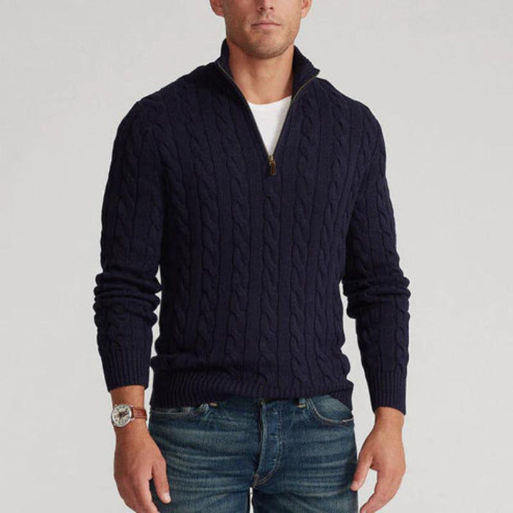 Men’s Luxe Half-Zip Cotton Style Sweater