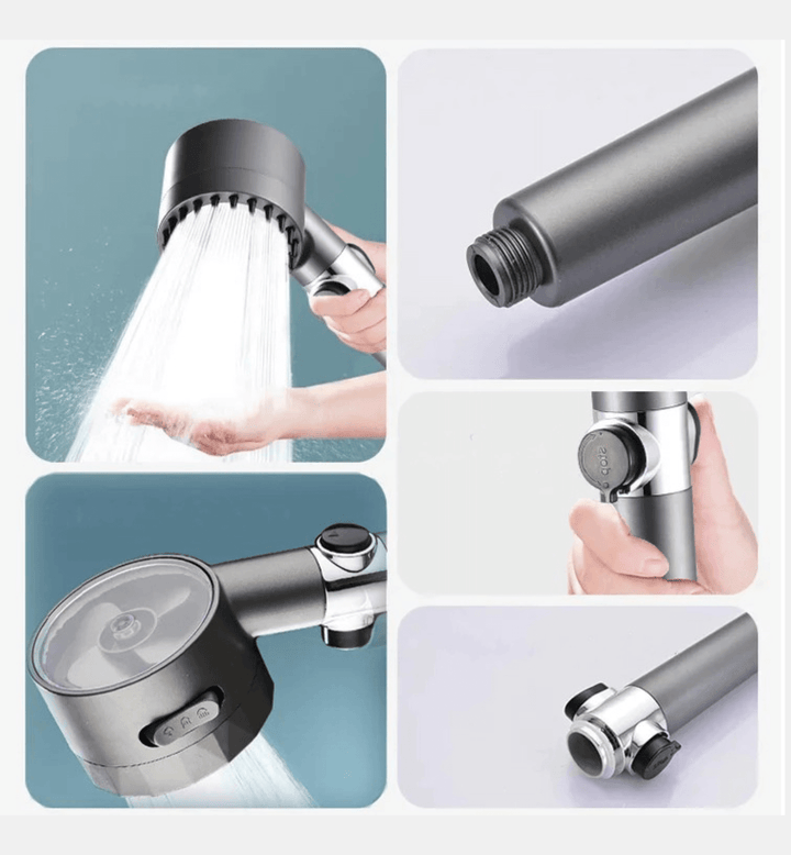High-Pressure Massage Shower Head | 3-Setting Filtered System