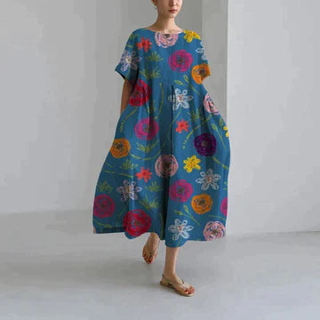 Women’s Loose Floral Dress | Relaxed Fit