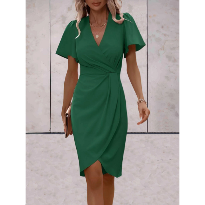 Thalora | Elegant Wrap Midi Dress