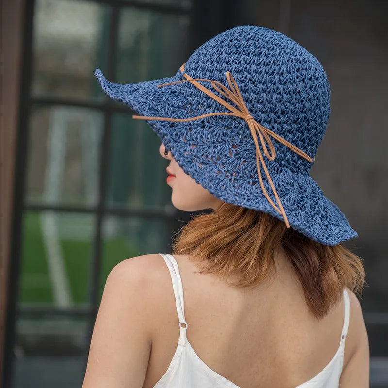Selina | Women’s Wide-Brim Foldable Straw Beach Hat