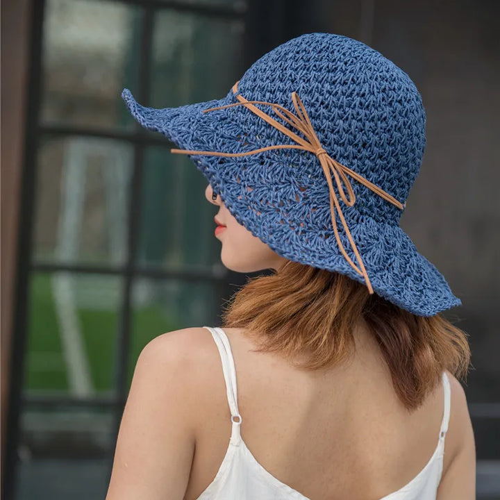 Selina | Women’s Wide-Brim Foldable Straw Beach Hat