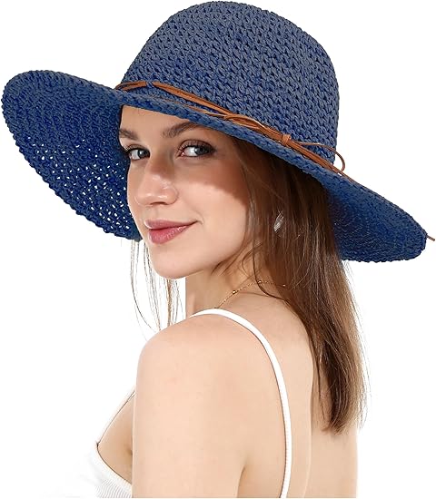 Selina | Women’s Wide-Brim Foldable Straw Beach Hat