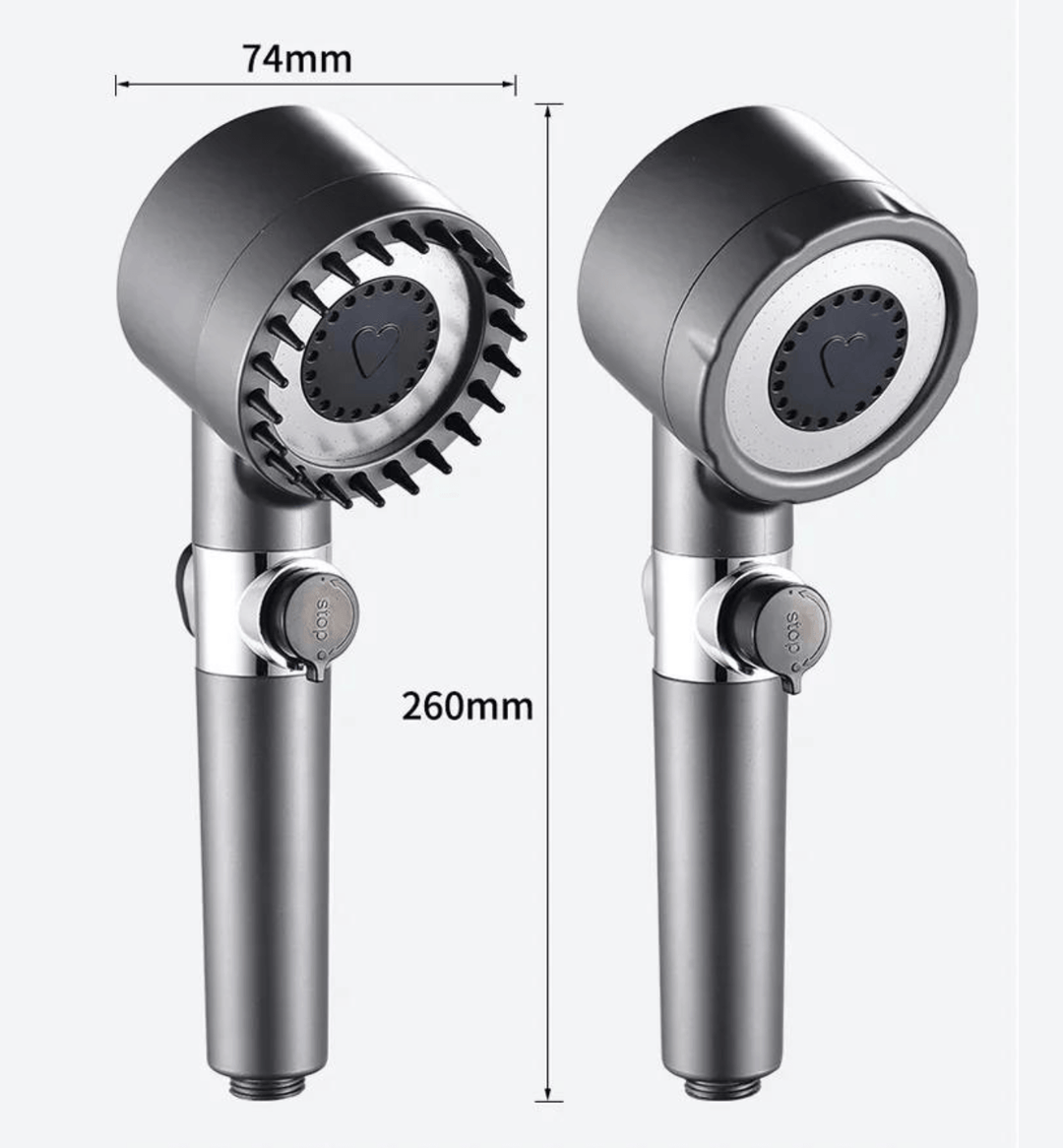 High-Pressure Massage Shower Head | 3-Setting Filtered System