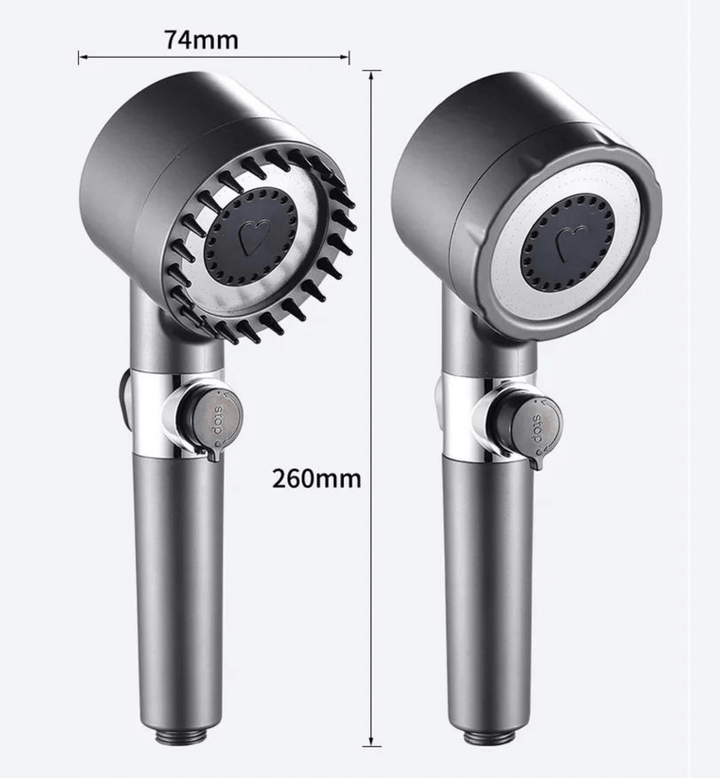 High-Pressure Massage Shower Head | 3-Setting Filtered System