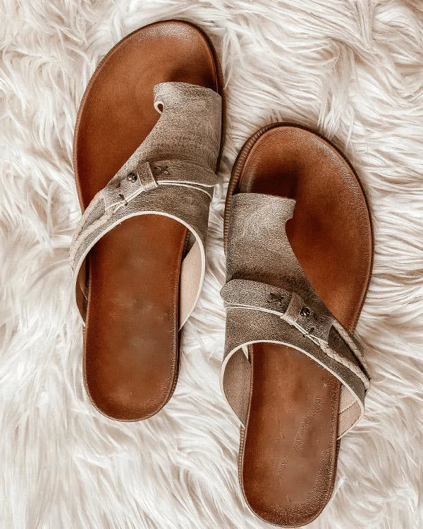 Isolde | Women's Ergonomic Leather Clip-Toe Sandals