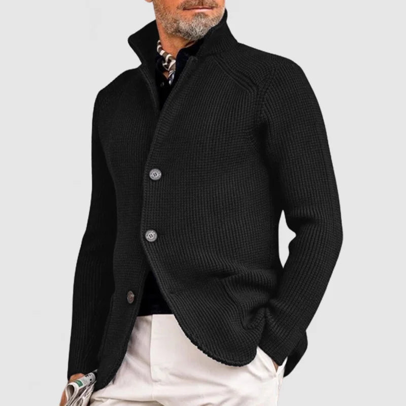 Men’s Knitted Button-Up Cardigan | Wool Blend
