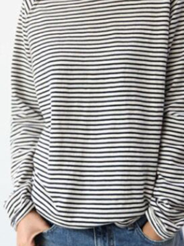 Women’s Striped Casual Long-Sleeve Top | Relaxed Fit