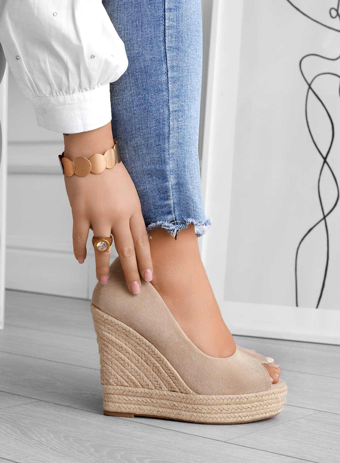 Azura | Women’s Suede Espadrille Wedge Sandals