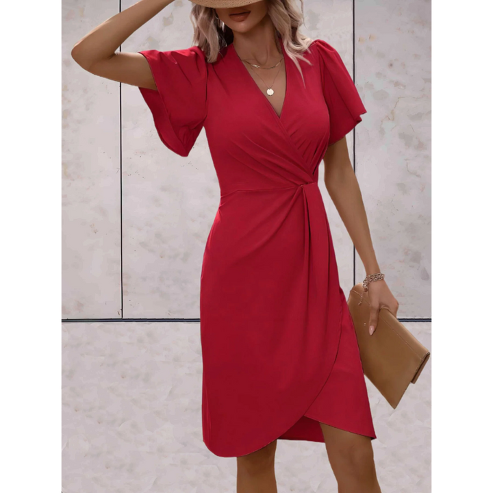 Thalora | Elegant Wrap Midi Dress