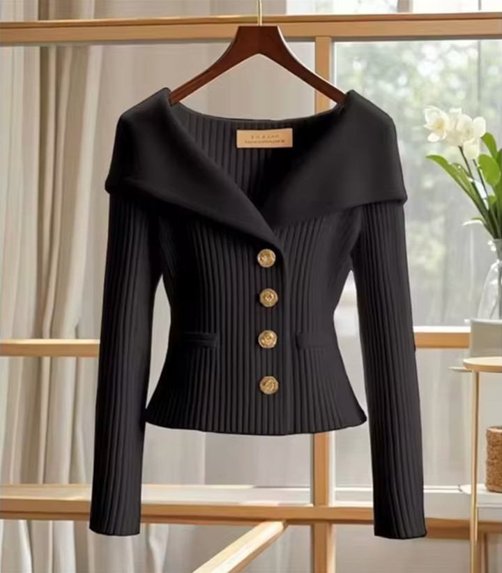Knitted Cropped Cardigan | Elegant Short-Length Knit Pullover