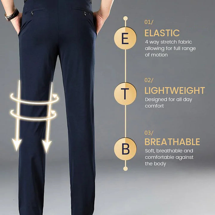 Men’s Stretch Classic Pants | 4-Way Stretch Office & Casual Trousers