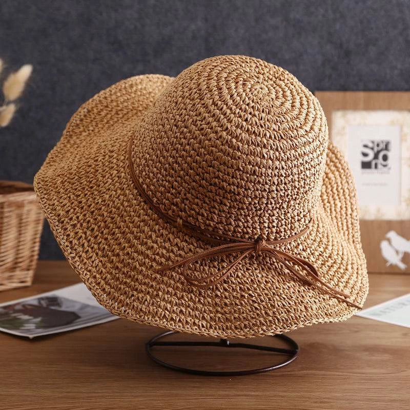 Selina | Women’s Wide-Brim Foldable Straw Beach Hat