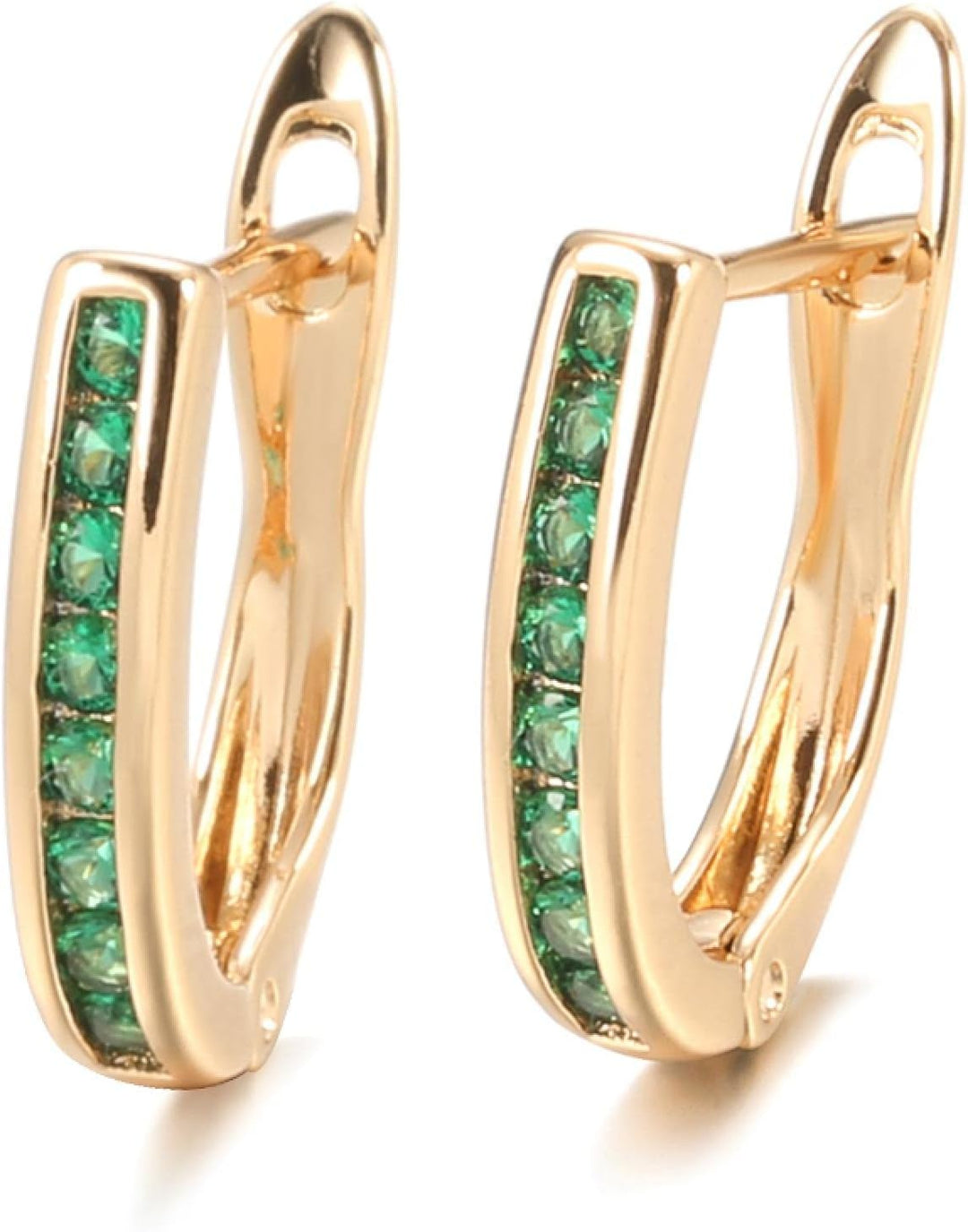 Emerald & Diamond Hoop Earrings