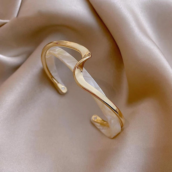 Elegant White Opal Bangle