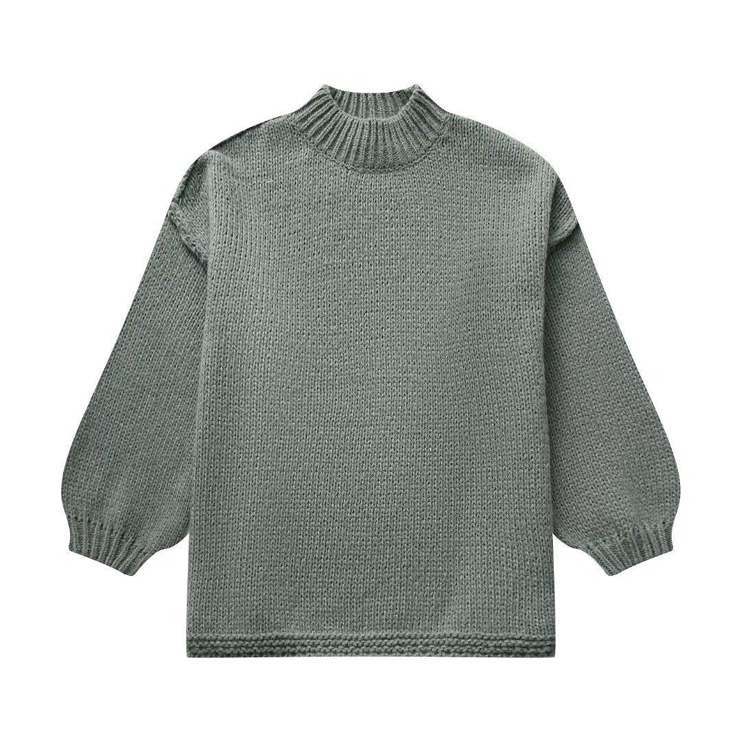 Casual All-Match Round-Neck Long-Sleeve Knitted Sweater