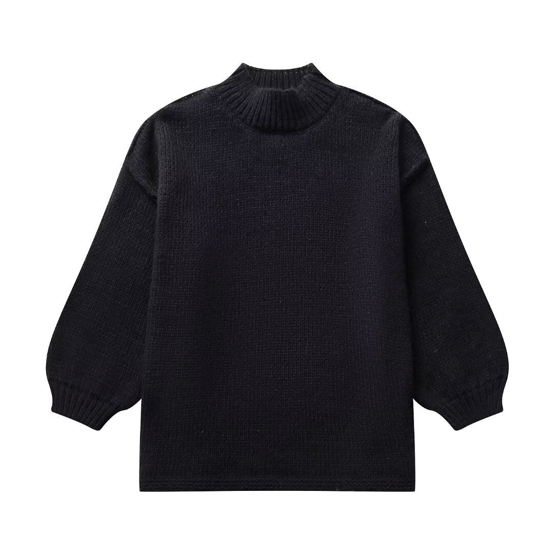 Casual All-Match Round-Neck Long-Sleeve Knitted Sweater