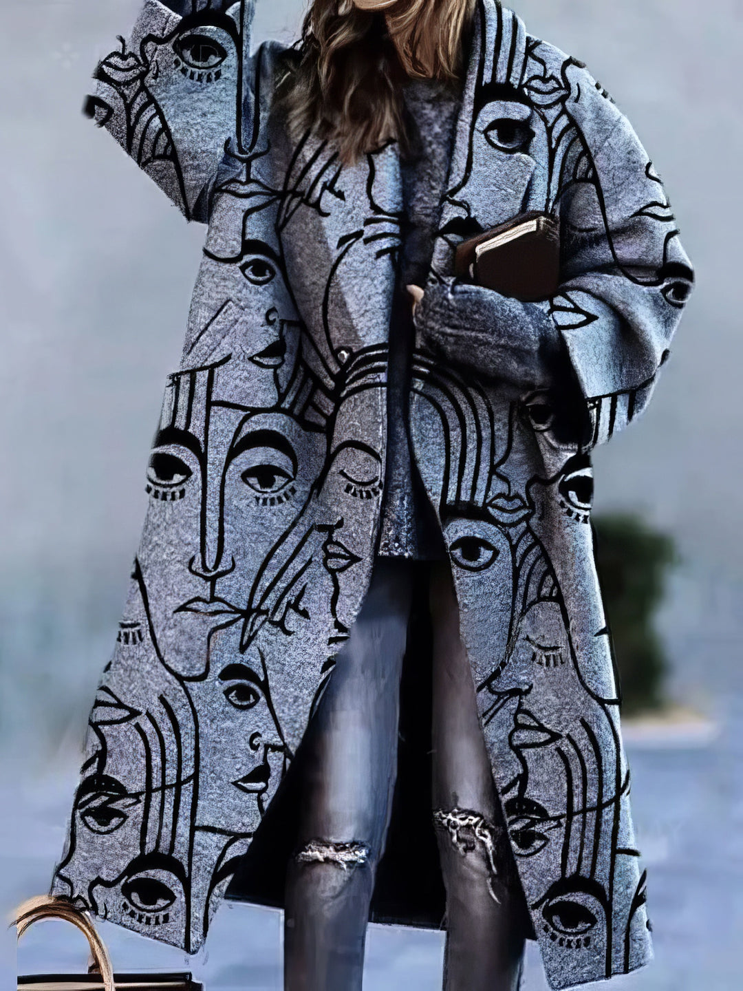 Elegant Long Coat for Women with Lapel Collar | Warm & Stylish