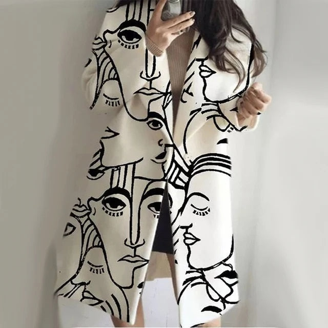 Elegant Long Coat for Women with Lapel Collar | Warm & Stylish