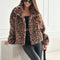 Fluffy feel Leopard Print Jacket | Soft Faux Fur Style Coat
