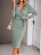 Galilea | Flattering V-Neck Midi Dress for Women