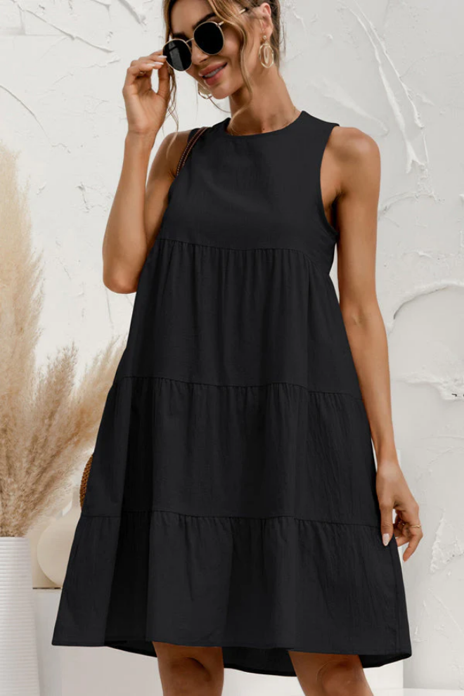 Virelia | Sleeveless Mini Dress with Round Neckline