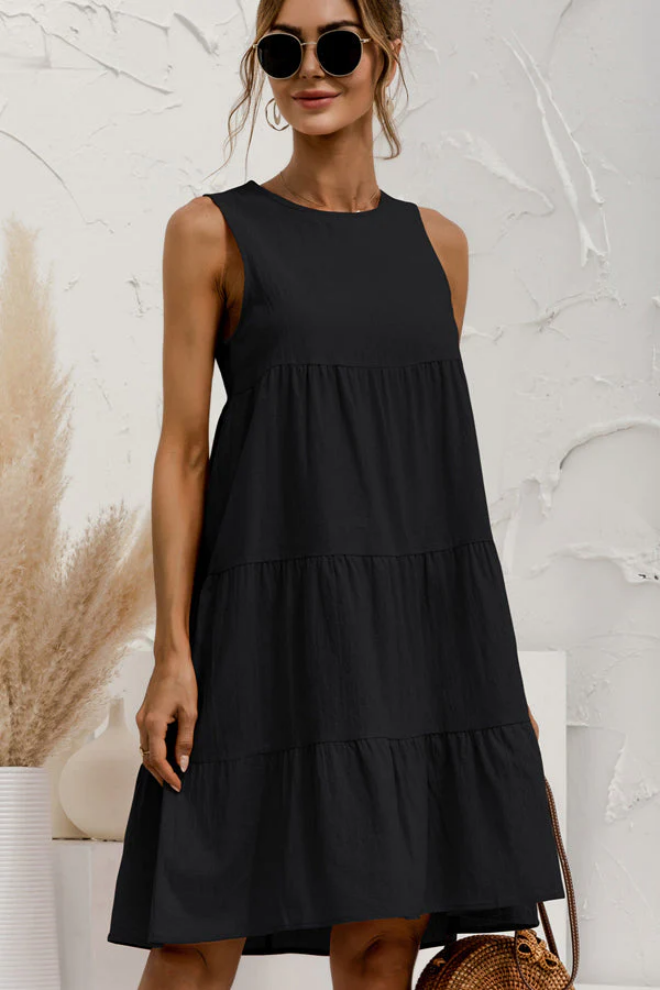 Virelia | Sleeveless Mini Dress with Round Neckline