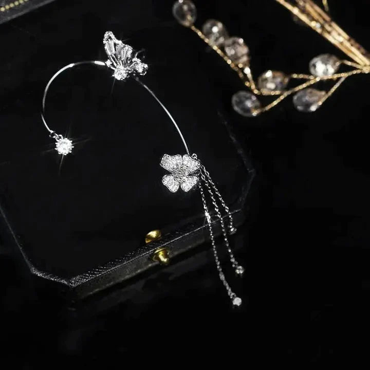 Sparkling Butterfly Ear Clips